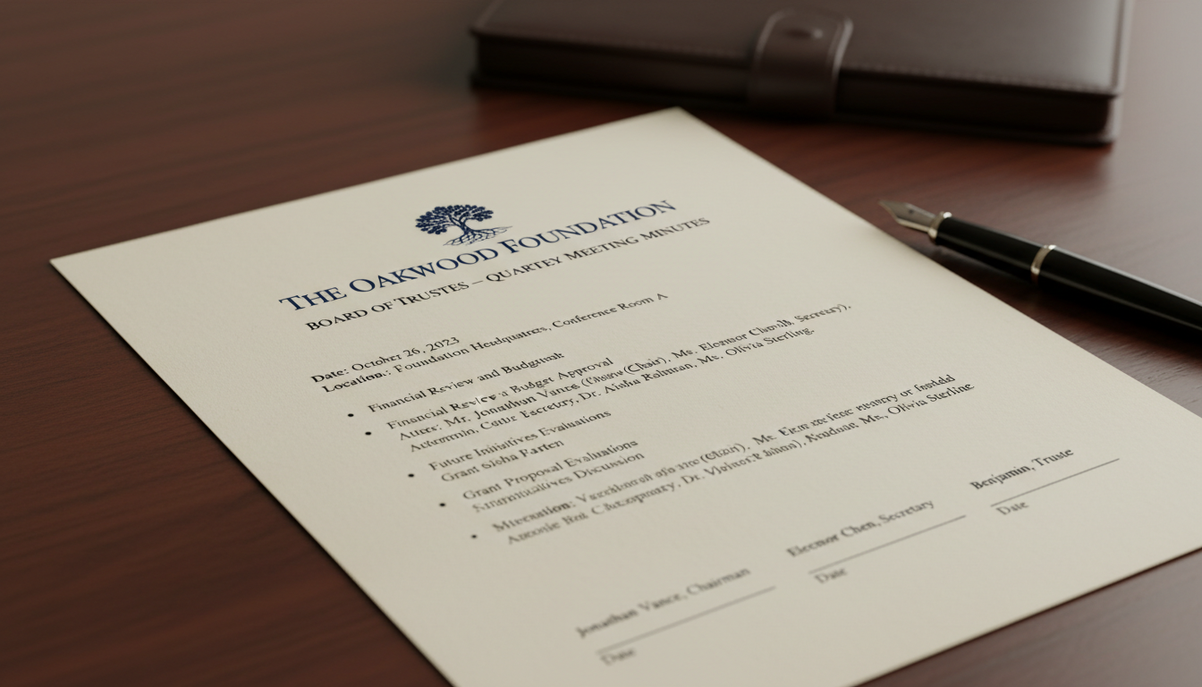 Trust Minutes Example