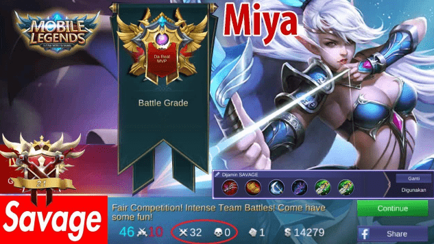 Build Miya Mobile Legends Dijamin Savage!