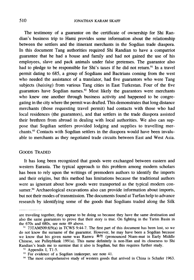 Page 510 of The Sogdian Trade Diaspora in East Turkestan during the Seventh and Eighth Centuries