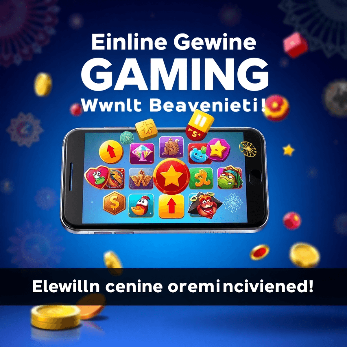A smartphone with colorful game icons on its screen, set against a backdrop of vibrant Indian motifs, conveying excitement and opportunities in online gaming.