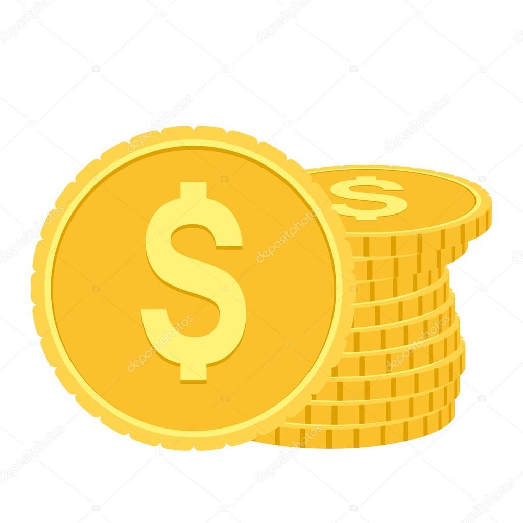 Coin icon vector illustration. Flat style. Stack of coins — Stock Vector ©  zeynurbabayev #120956072