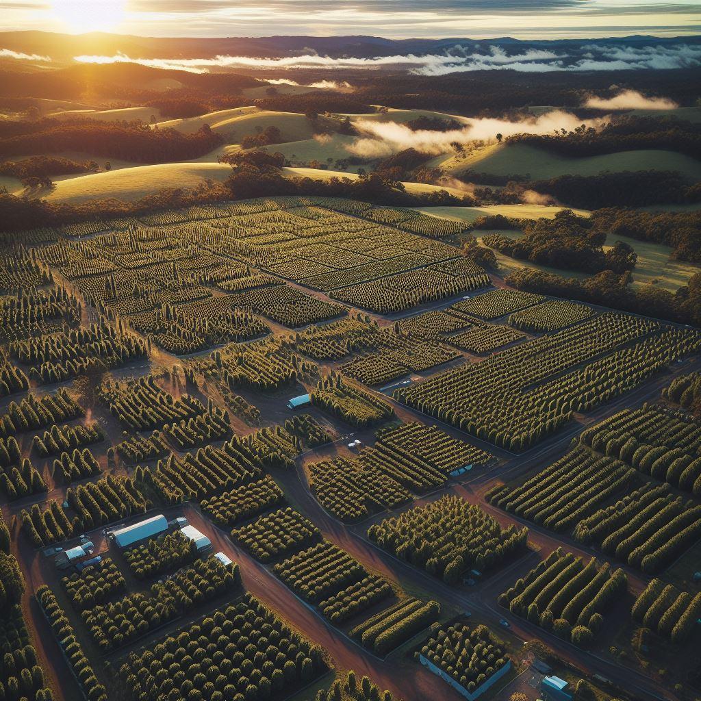 paddock fields full of cannabis aerial view