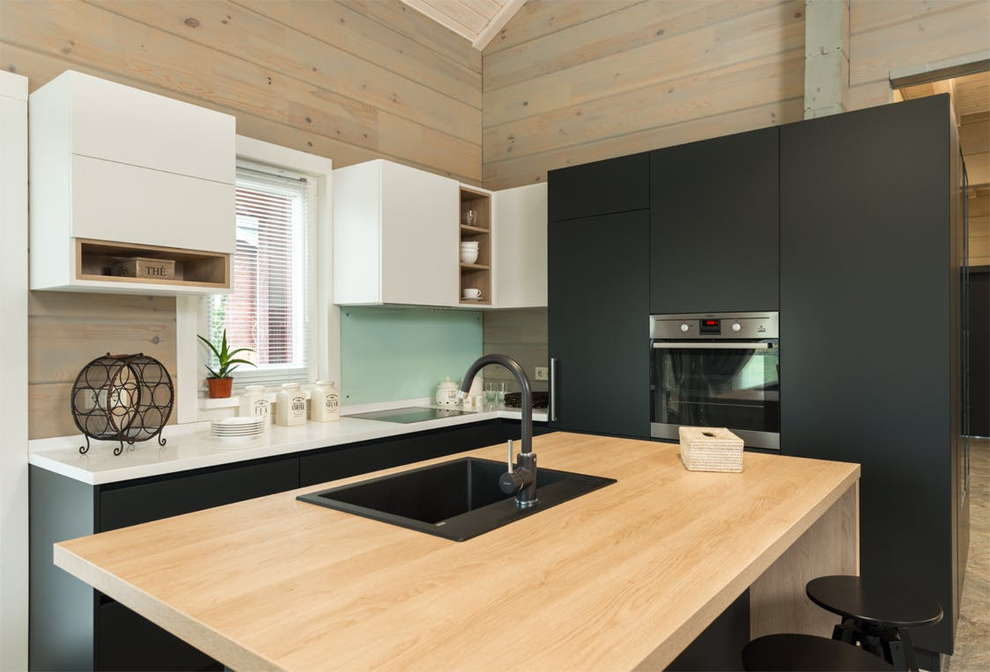 wooden island kitchen