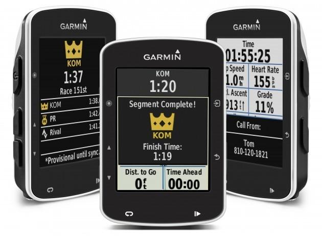 Strava Live segments can be presented on your handlebars with the Garmin Edge 520