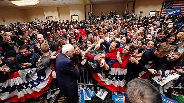 Bernie Sanders na wiecu prezydenckim w Durham w stanie New Hampshire