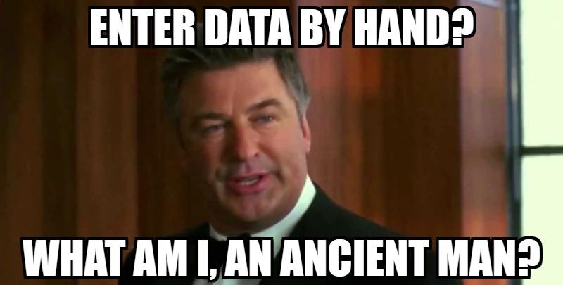 Enter Data by Hand? Image powered by Nimbus Platform