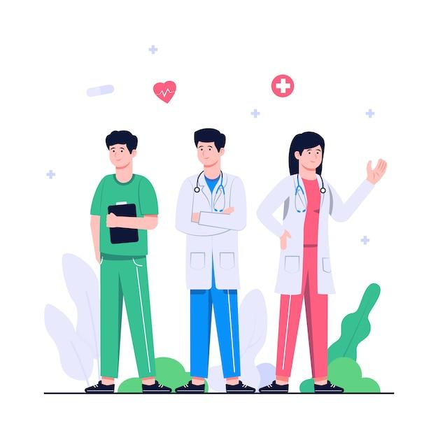 Doctor of medical health concept flat illustration