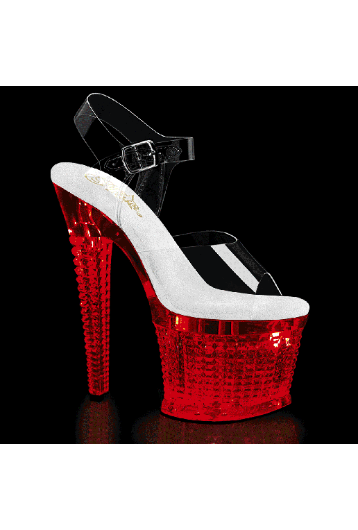 Pleaser 7" multi led lights exotic dancer sandal