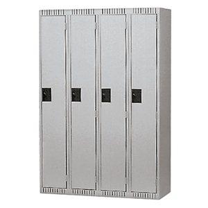 Locker - Single Tier - 12x18x72" 4 Wide Grey