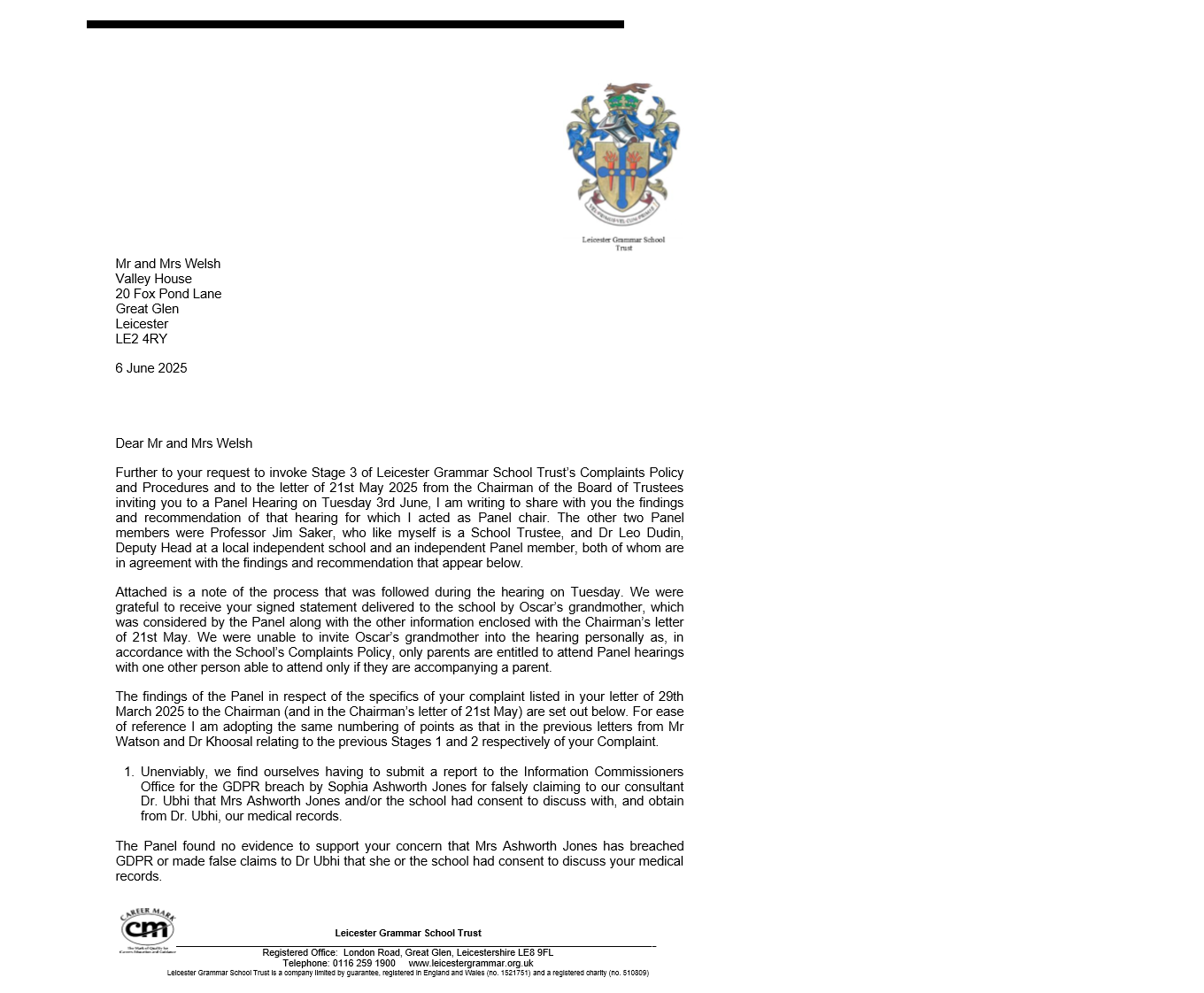 45814 06-06-25 RWs Data Breach Complaint stage iii outcome of --Not upheld--1/3