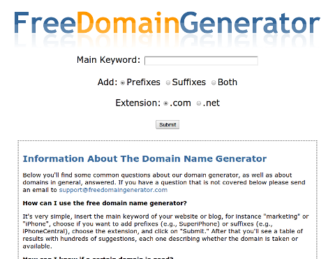 domain name generator ai