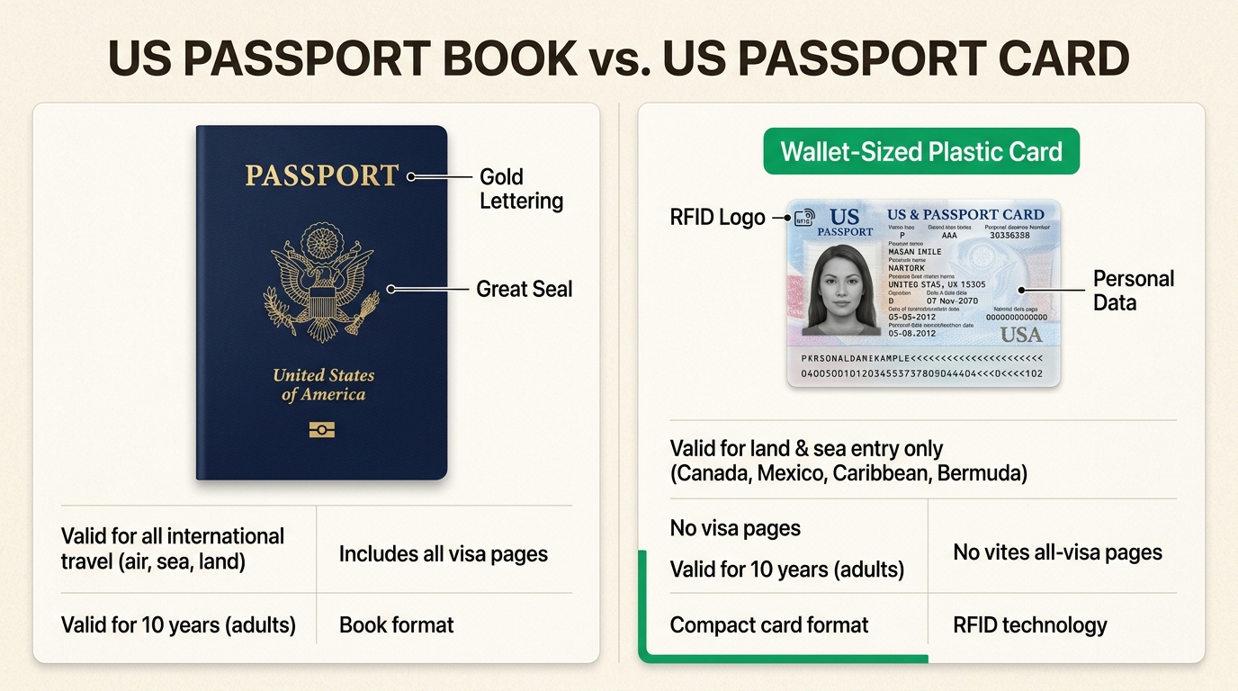 US Passport Card vs Book | The Jersey Flights