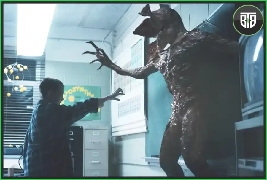 a boy is stopping a monster with his power in an American Tv series,  stanger things cover