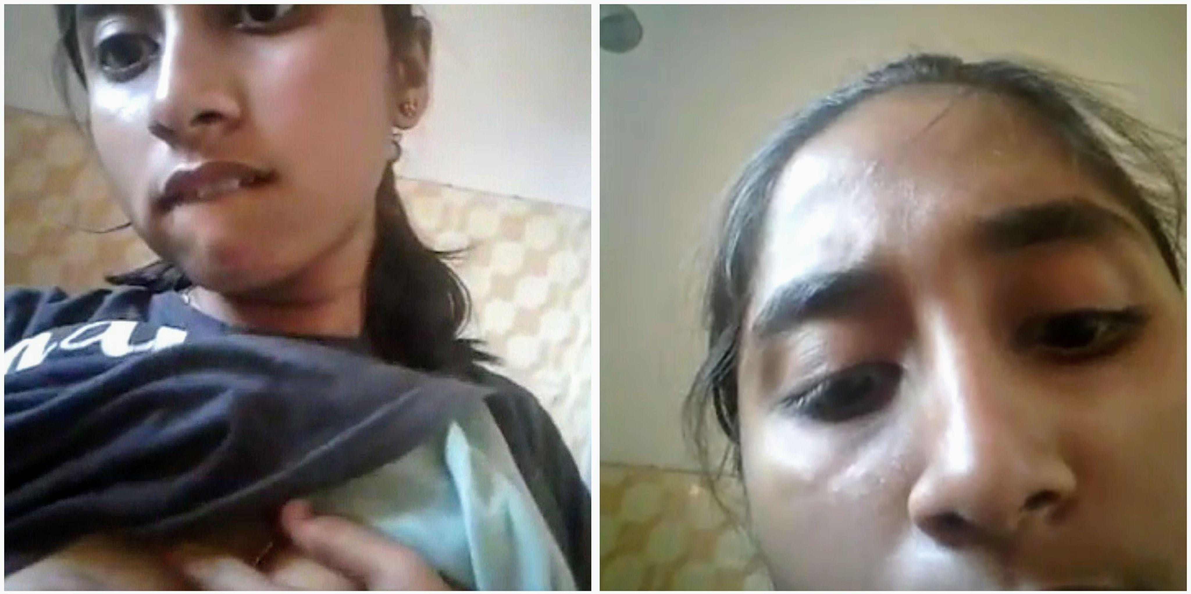 Cute indian girl flashing her boobs and enjoying herself