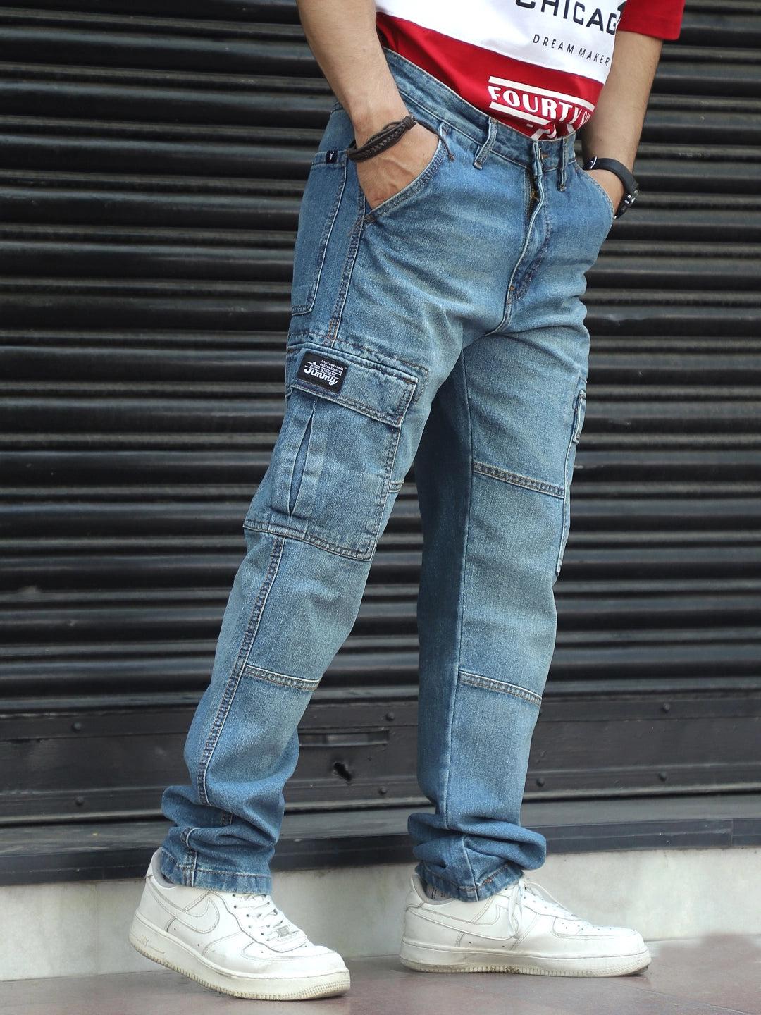 Twilight Fade Tint Blue Denim Cargo