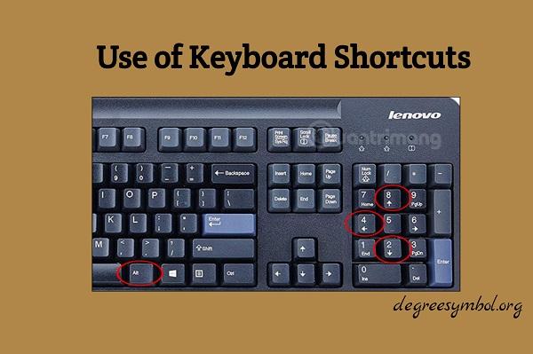 Type Degree Using Keyboard Shortcuts