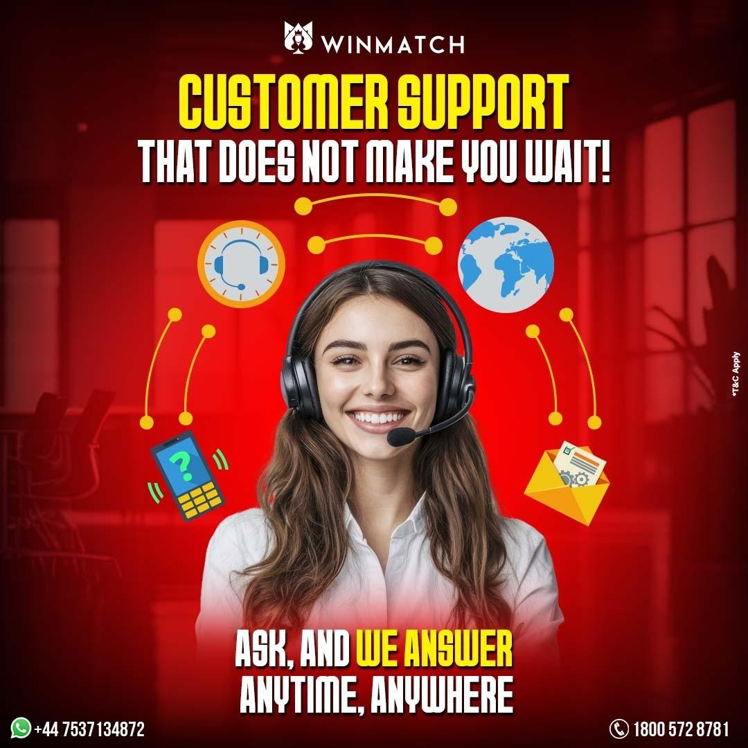 💬 Winmatch365 offers 24/7 customer support that never keeps you waiting! Get instant assistance for all your queries and enjoy a smooth, uninterrupted gaming experience. Play now at Winmatch 365 for non-stop fun, exciting games, and big wins! 🎰✨ Join now 👉 www.winmatch365.com