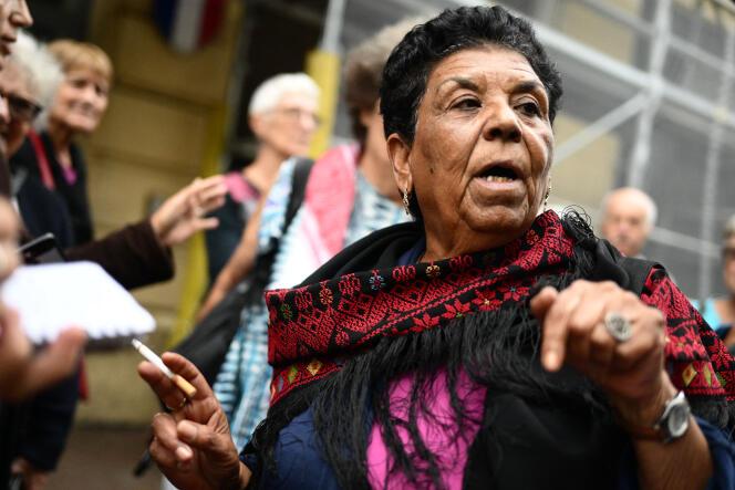 Mariam Abudaqa, 72 ans, membre du Front populaire de libération de la Palestine, au commissariat de Noailles, à Marseille, le 16 octobre 2023.