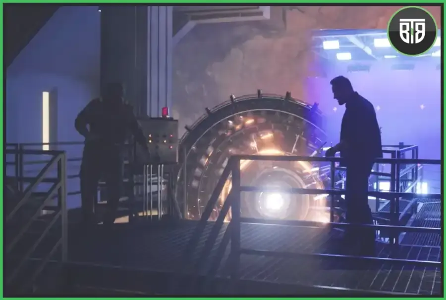 two men are quarrying in a tv show,  the stanger things