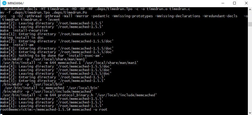 Запущенный докер-контейнер, который будет играть роль сервера для атаки