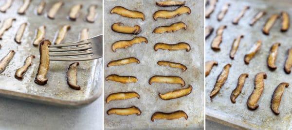 flipping mushroom bacon