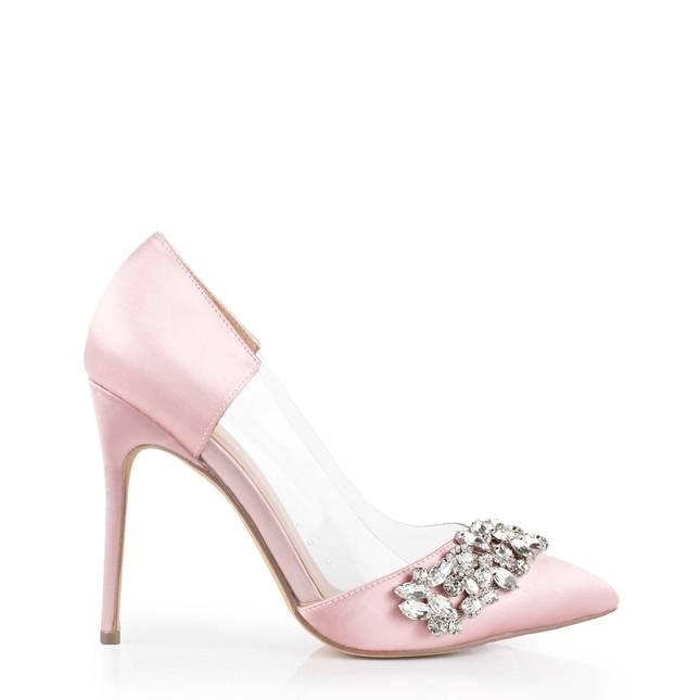 Satin 'Frida' High Heel Court Shoe