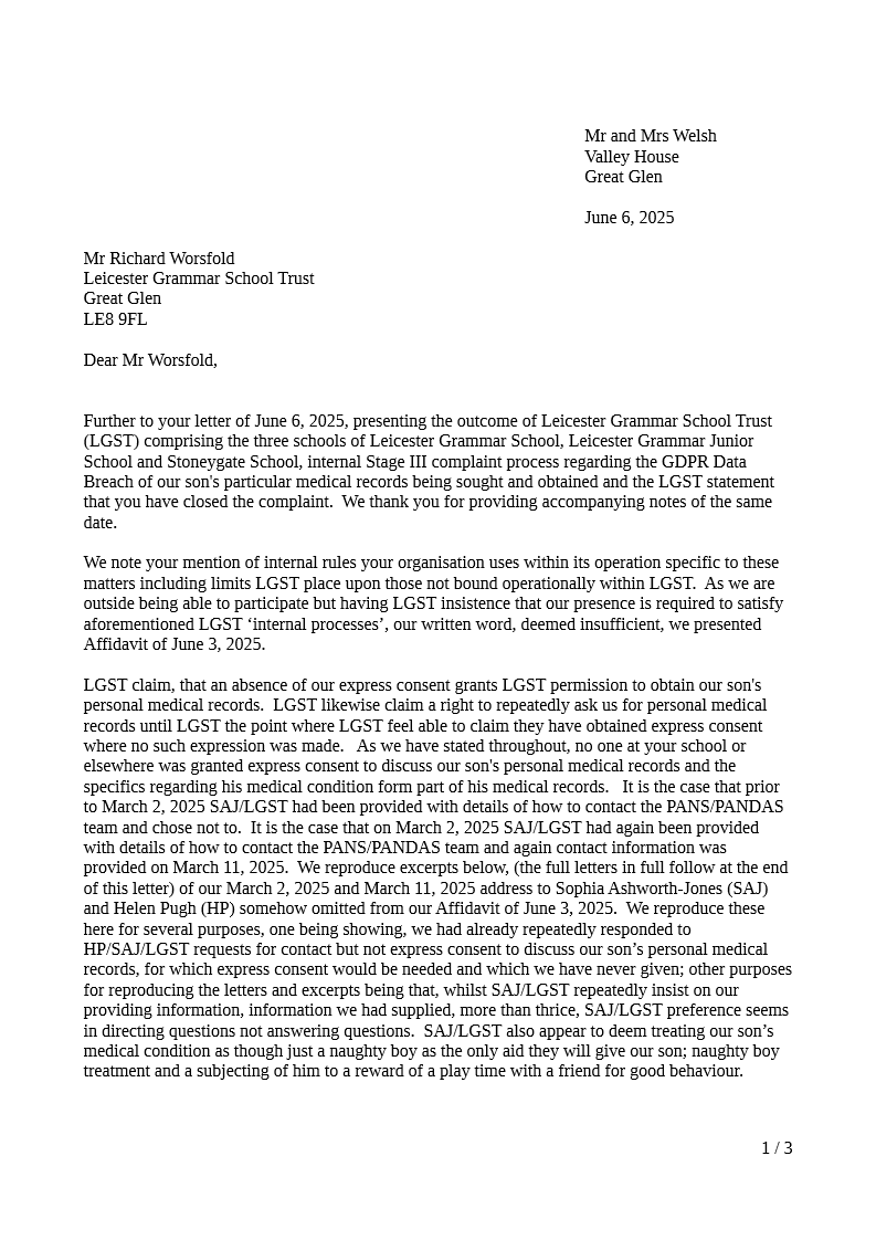45814 06-06-25 SWMW response to RWs 06-06-25 Data Breach outcome – Data Breach, Tests Administered, FOI.1/3