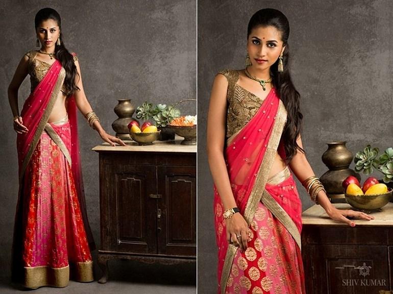 Designer half saree