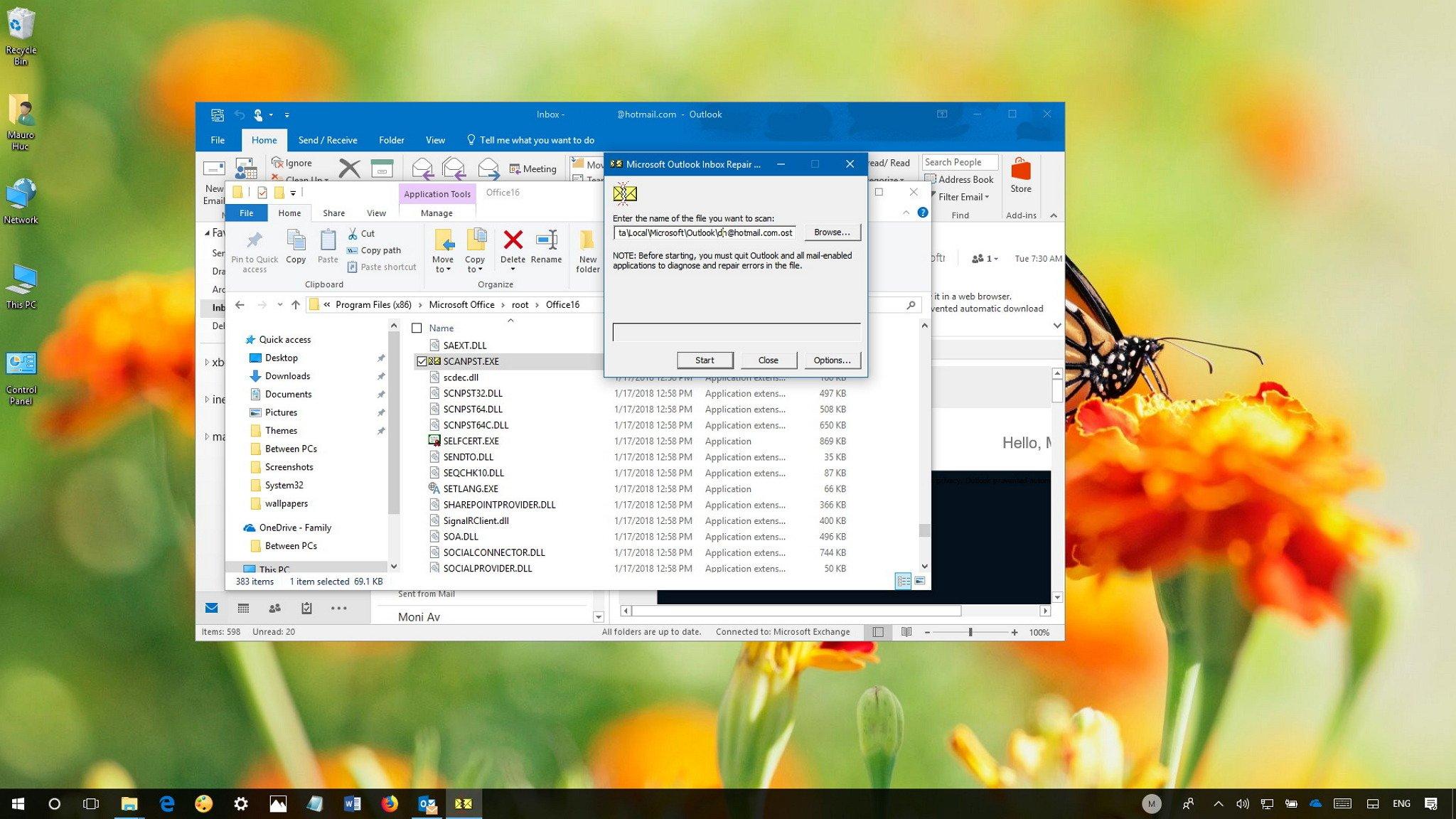 fix Office profile won’t load