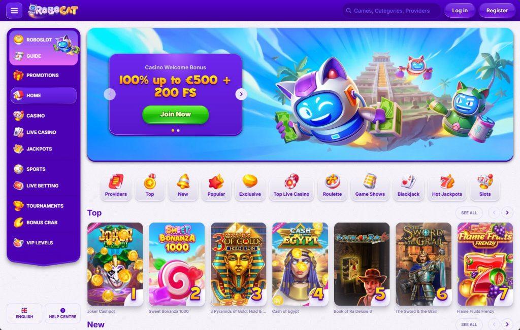 RoboCat Online Casino: Un'Esperienza di Gioco Unica
