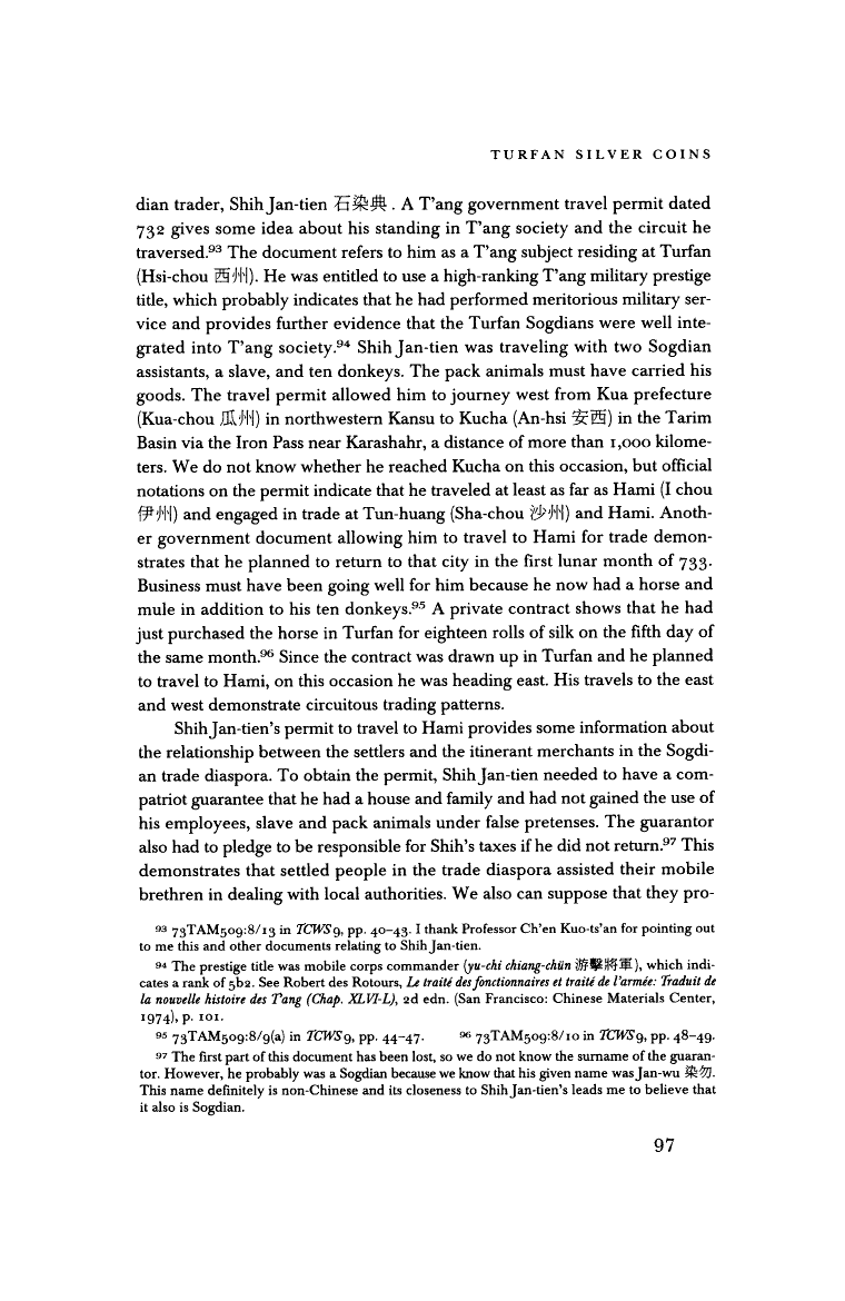 Page 97 of Sasanian and Arab-Sasanian Silver Coins from Turfan: Their Relationship to International Trade and the Local Economy