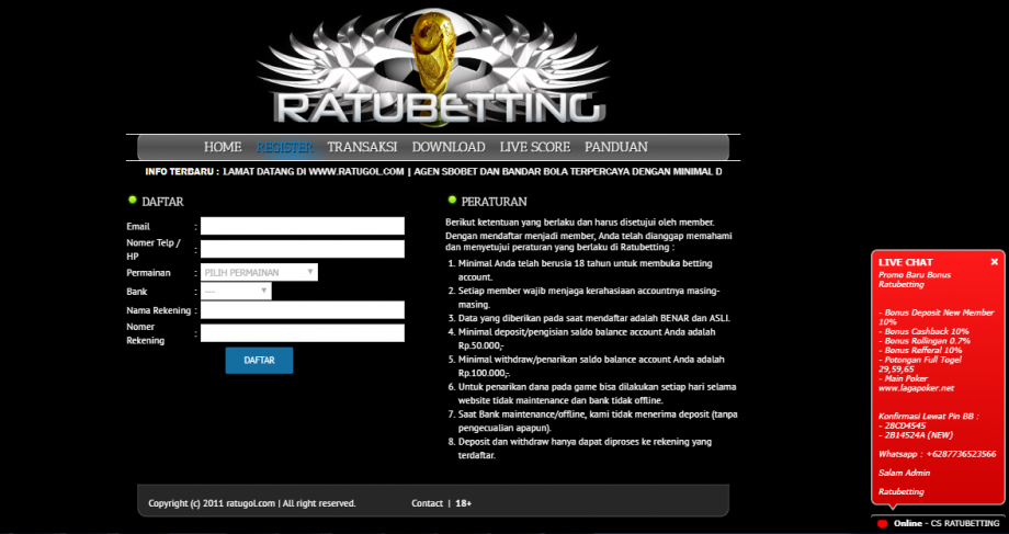 Buat Akun Lewat Formulir Pendaftaran Ratubetting.PNG