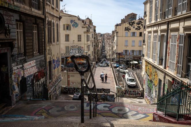 Dans le quartier du Cours Julien, à Marseille, le 30 avril 2023.