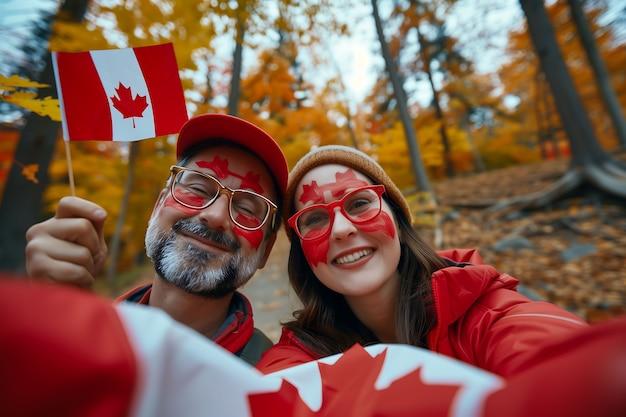 People celebrating canada day