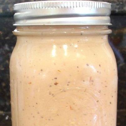 Photo: Comeback Sauce. (Outback Steakhouse blooming Onion Dip) :)  I formulated this recipe to give it as much shelf life as possible.  Since I opted for garlic powder and onion powder over fresh garlic and onion,  the sauce will keep in your refrigerator for as long as you would keep mayonnaise and ketchup.  But, don’t worry.   It will be eaten long before you have to worry about it spoiling.  It’s uses are many.  It’s a dip for vegetables and chips, a salad dressing, a sauce for seafood or a sandwich spread..  It is good on EVERYTHING, except Cheerios. LOL :D  Here’s my version that makes a pint jar full.  1 cup mayonnaise  1/4  cup  ketchup  1/4 cup chili sauce  (   DO NOT substitute with Thai Chili Sauce)  1 heaping teaspoon Dijon mustard  1 teaspoon onion powder  1/2 teaspoon garlic powder  2 teaspoons Worcestershire sauce  1 teaspoon ground black pepper  1/4 teaspoon Tabasco sauce  1/4 cup light olive oil  juice of one lemon  Mix all ingredients well and store in refrigerator overnight.  It needs to sit to let the flavors become “acquainted”.   They shouldn’t rush into marriage. :D ~Frisky