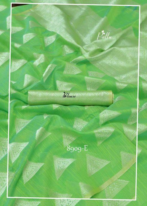 Green Color Cora Silk Saree