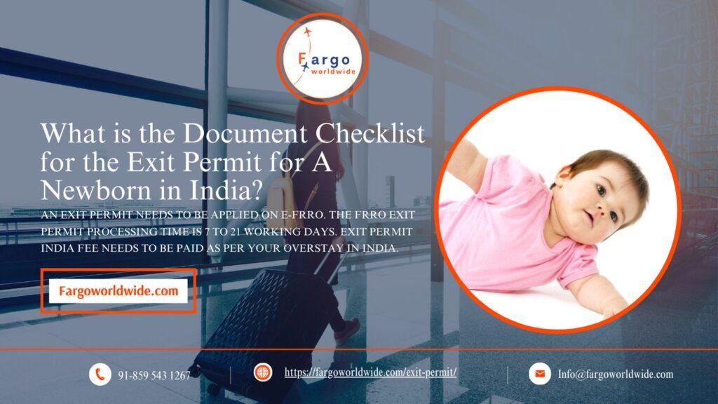 Document Checklist for the Exit Permit for A Newborn in India | Fargoworldwide
