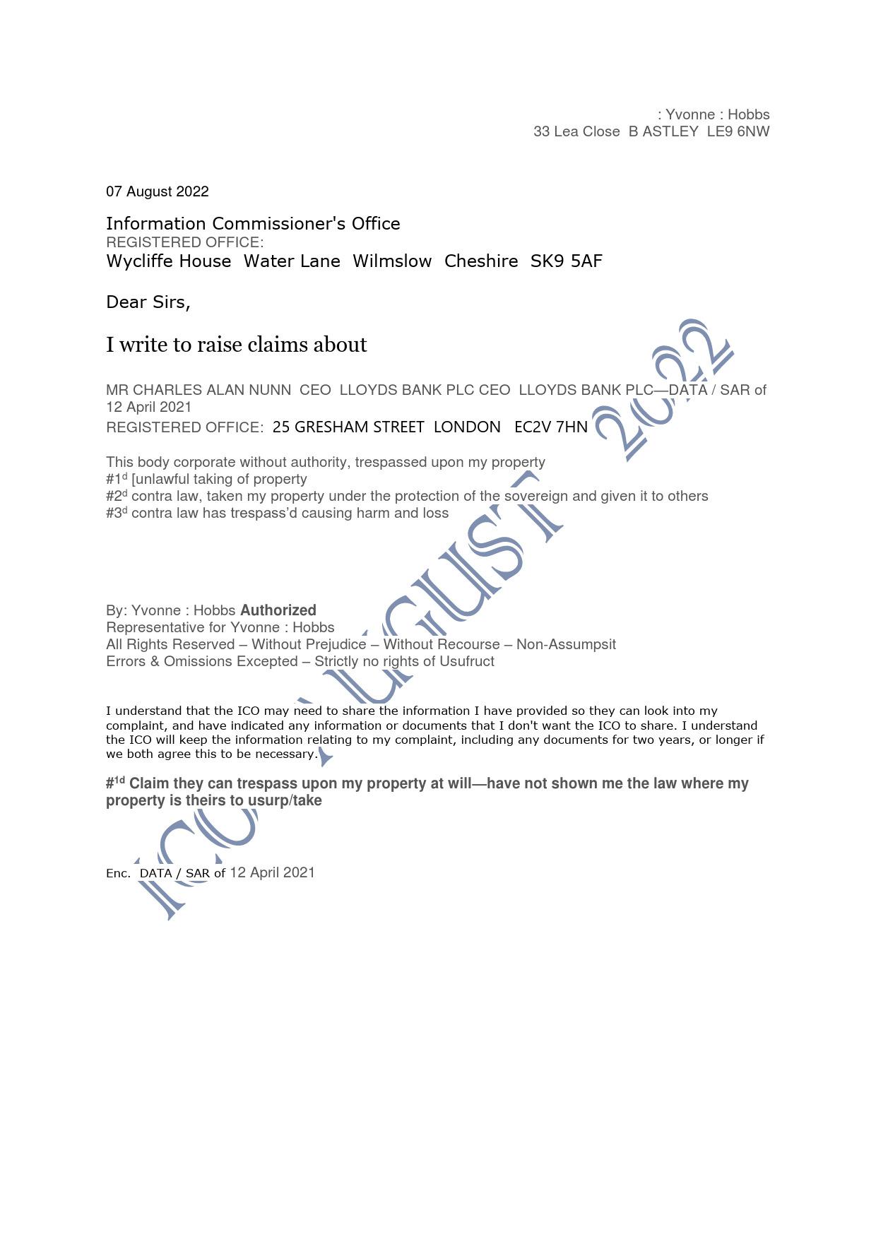 TO ICO NON COMPLIANCE 07/AUG/22