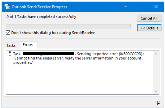 fast fix for Outlook loading error