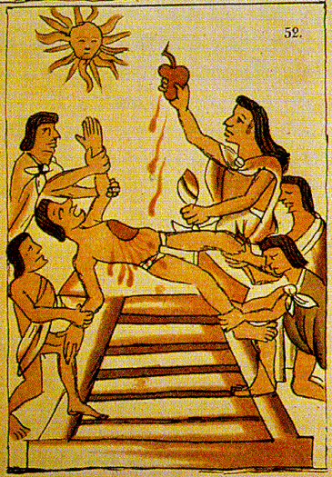 Aztekowie składający ofiary z ludzi