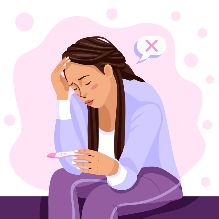 Hand drawn flat design abortion illustration