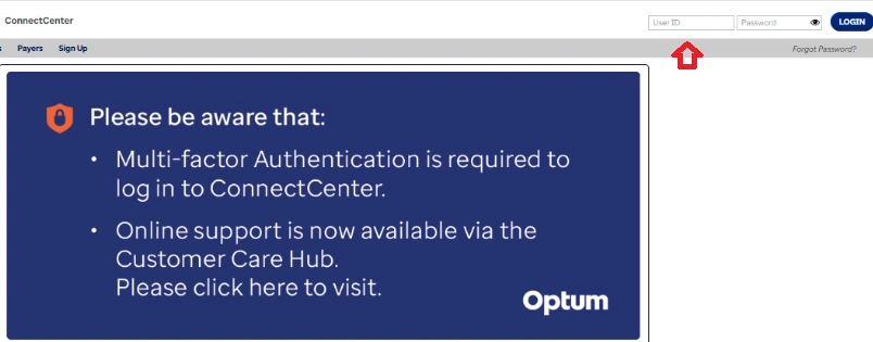 Change Healthcare provider login page