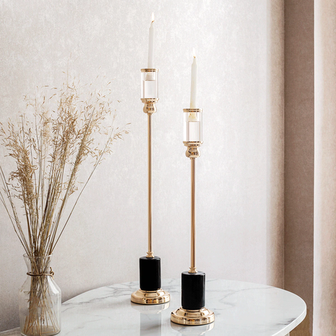 Sleek Marble Stand Candle Holder