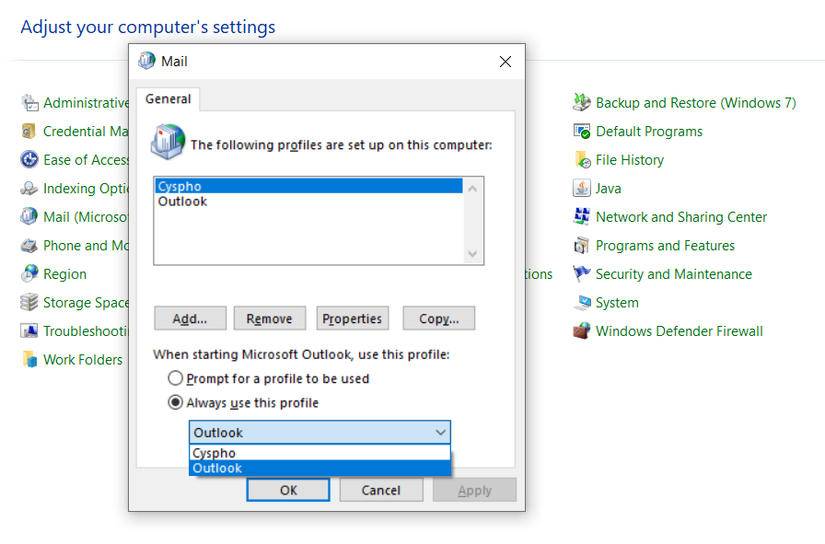 Outlook not syncing emails