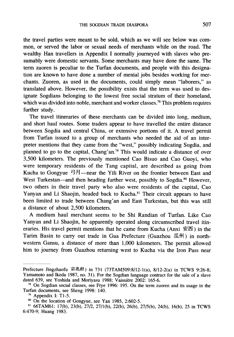 Page 507 of The Sogdian Trade Diaspora in East Turkestan during the Seventh and Eighth Centuries