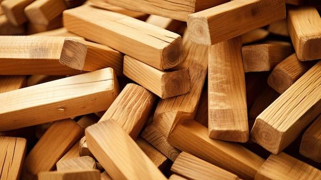A pile of wood chips with the word wood on it