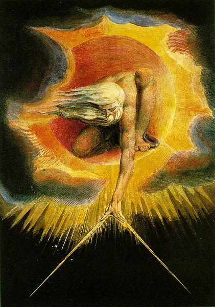 William Blake's etching-watercolour - Ancient of Days. British Museum, London