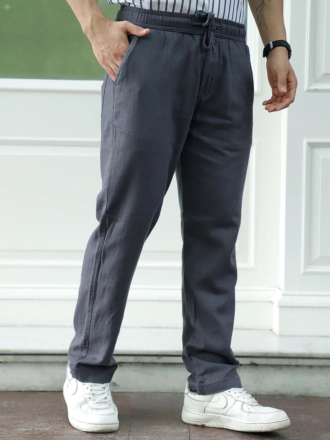Basklin Dark Grey Cotton Trouser