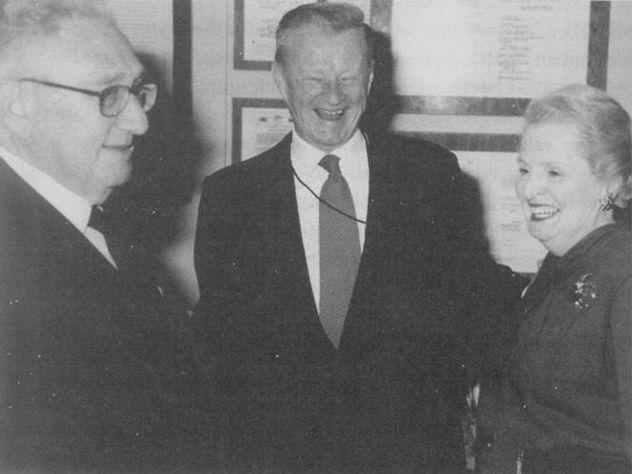 Henry Kissinger, Zbigniew Brzezinski i Madeleine Albright. Fot. za stormfront.org